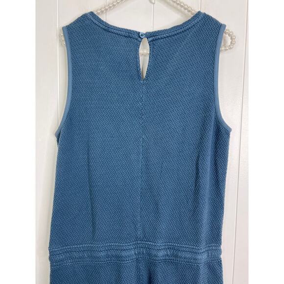 carbon2cobolt Blue Gray V Neck Tank Jumpsuit with Drawstring Waist and Pockets M - Picture 7 of 8